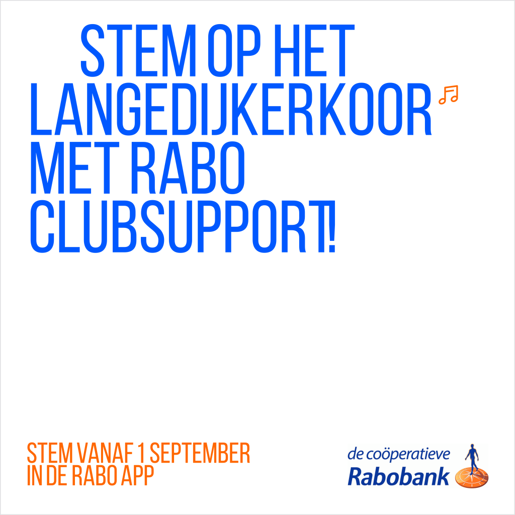 stem op Het Langedijker Koor met rabo clubsupport